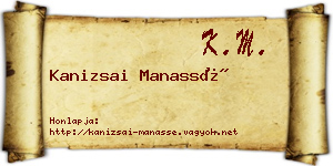 Kanizsai Manassé névjegykártya
